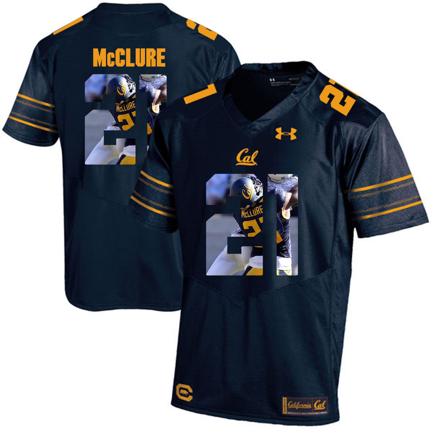 Men California Golden Bears #21 Stefan McClure Dark blue Customized NCAA Jerseys1->customized ncaa jersey->Custom Jersey